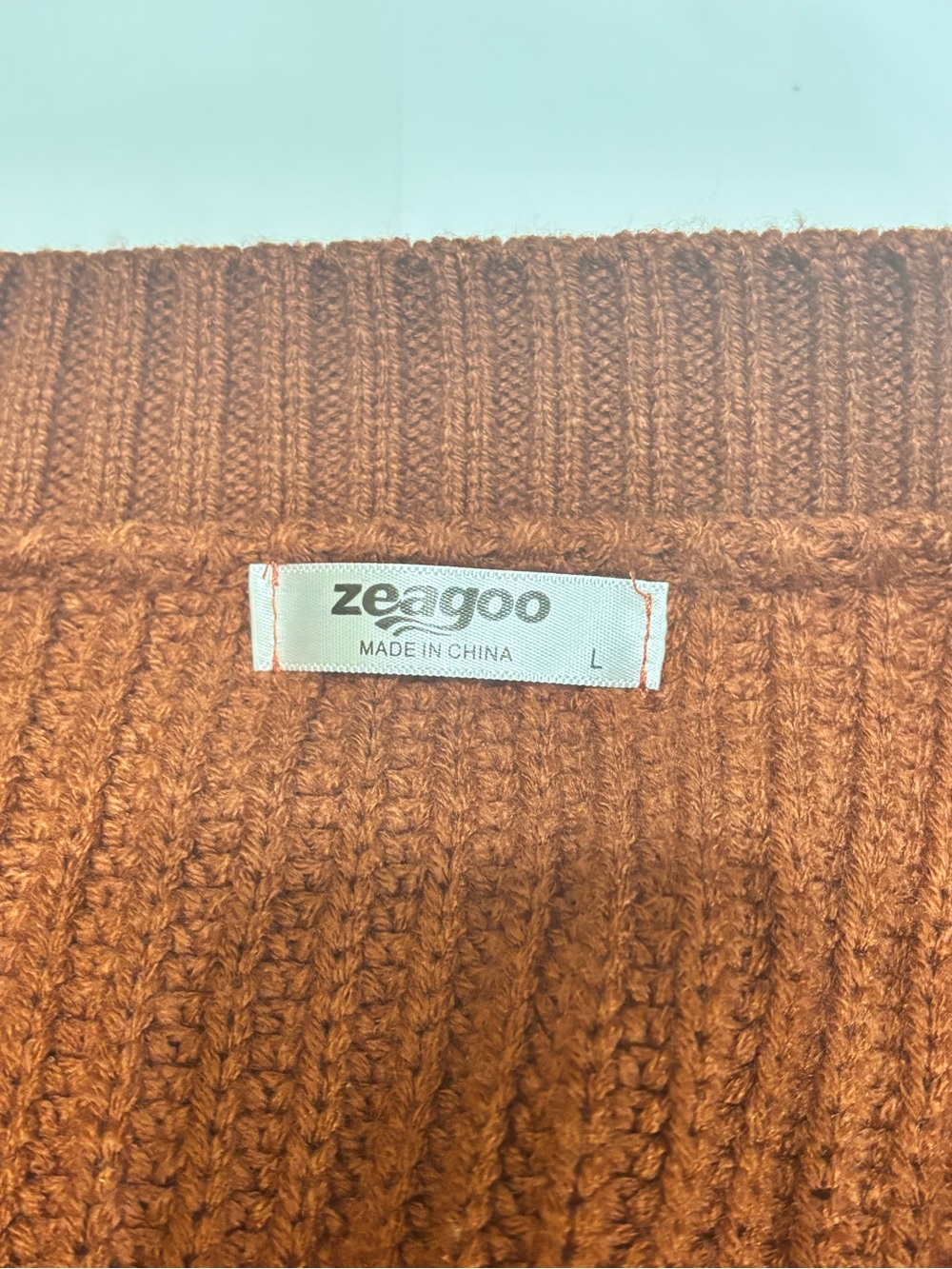 zeagoo Women's Rust Button-Front Ribbed Cardigan - Picture 3 of 10